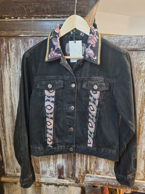 Upcycled Luxe Black Denim Jacket from MPIRA
