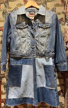 Long Upcycled Denim Coat via MPIRA