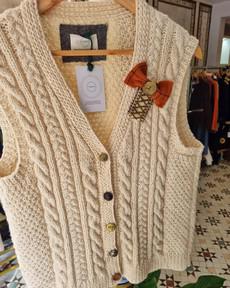 Knitwear Hand Knitted Wool Upcycled Waistcoat via MPIRA
