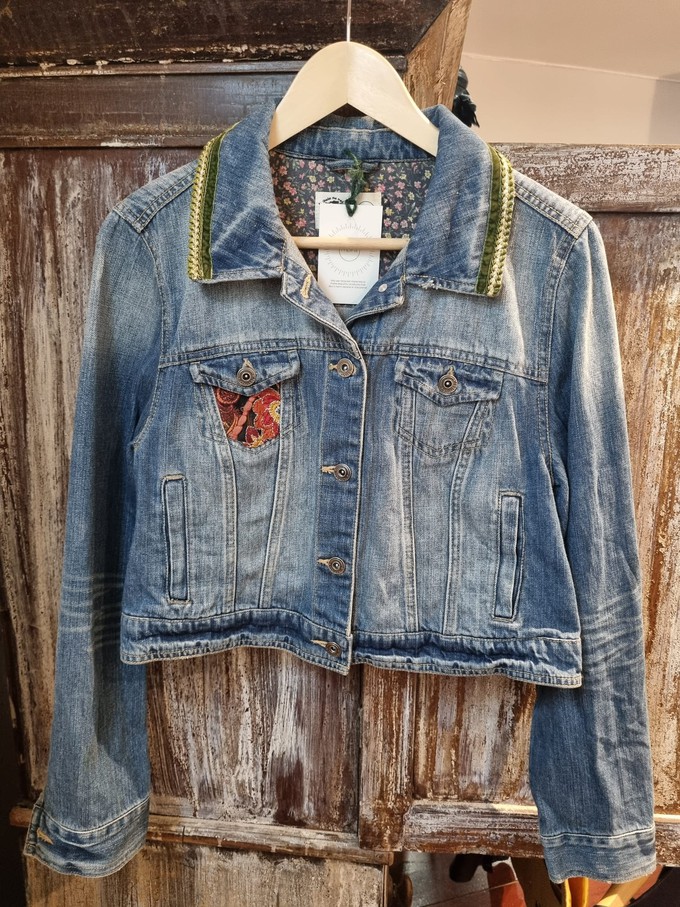 Luxe Denim Jacket  Embroidered and Beading Details from MPIRA