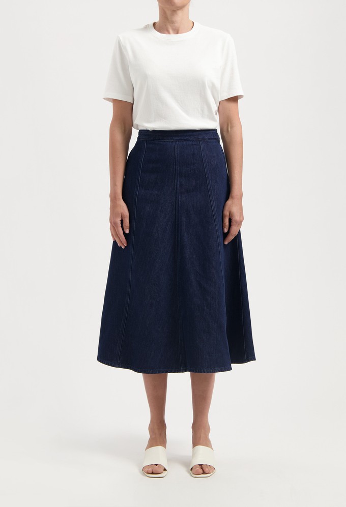 Mae Panel Skirt - Stone Indigo from Mud Jeans