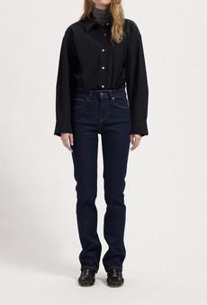 Logan High Slim - Rinse via Mud Jeans