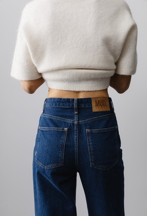 Sara High Loose - Stone Indigo from Mud Jeans