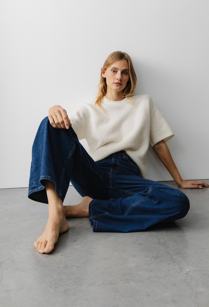 Sara High Loose - Stone Indigo from Mud Jeans