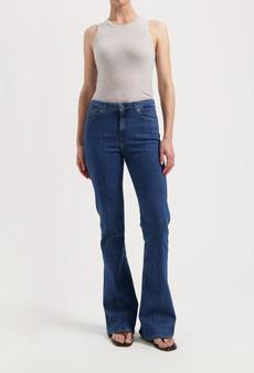 Isy High Flared - Stone Indigo via Mud Jeans
