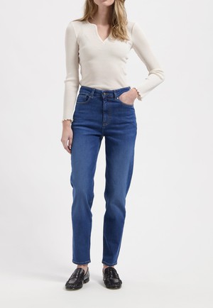 Mams High Tapered - Stone Indigo from Mud Jeans