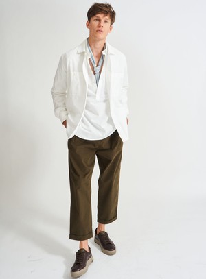 Recycled Italian White Double Pocket Shirt from Neem London
