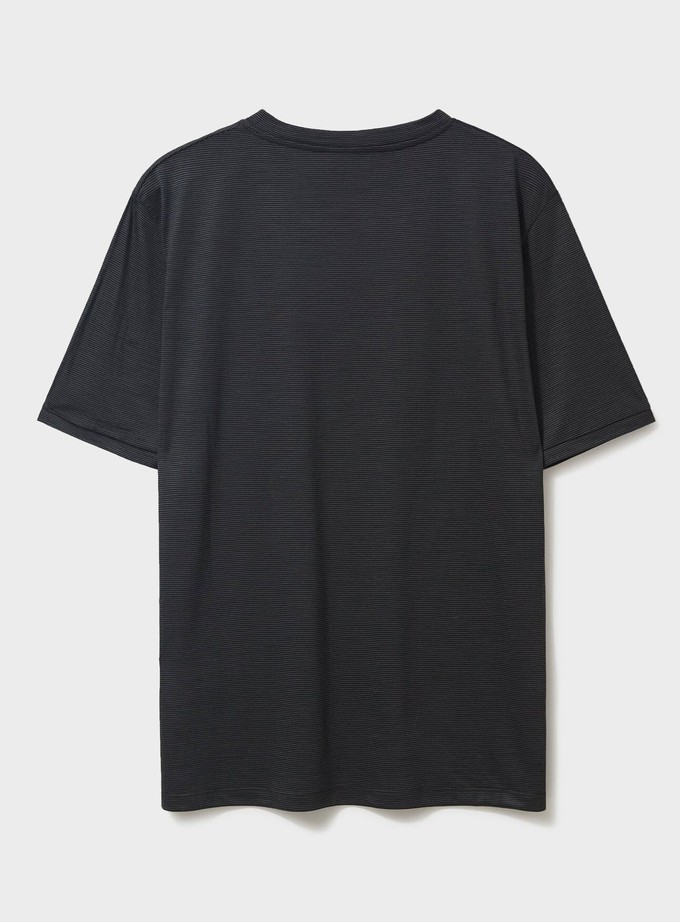 ZQ Merino Wool Black Stripe T-Shirt from Neem London