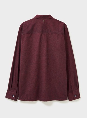 Recycled Italian Flannel Deep Red Piccadilly Overshirt from Neem London