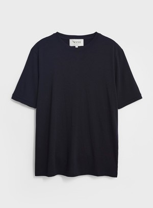 ZQ Merino Wool Jersey Navy T-Shirt from Neem London