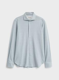 Recycled Sky Horizontal Stripe Cut Away Shirt via Neem London