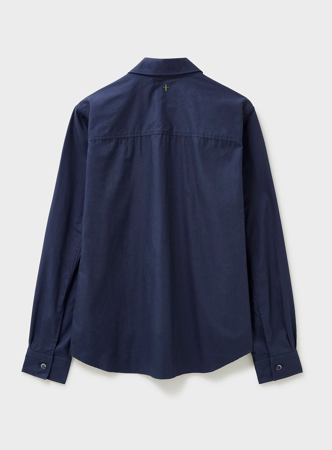 Regenerative Cotton Navy Double Pocket Shirt from Neem London