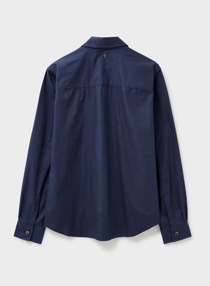 Regenerative Cotton Navy Double Pocket Shirt from Neem London
