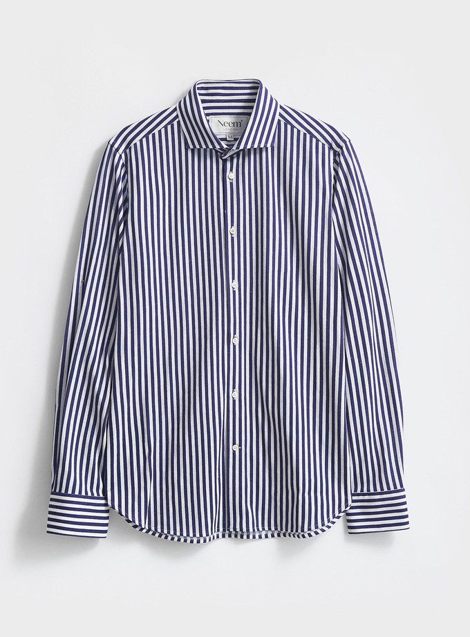 Recycled Modern City Stripe Cut Away Shirt from Neem London