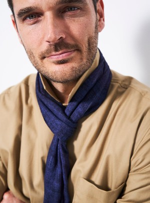 Italian Tencel Biodegradable Blue Semi-Plain Scarf from Neem London