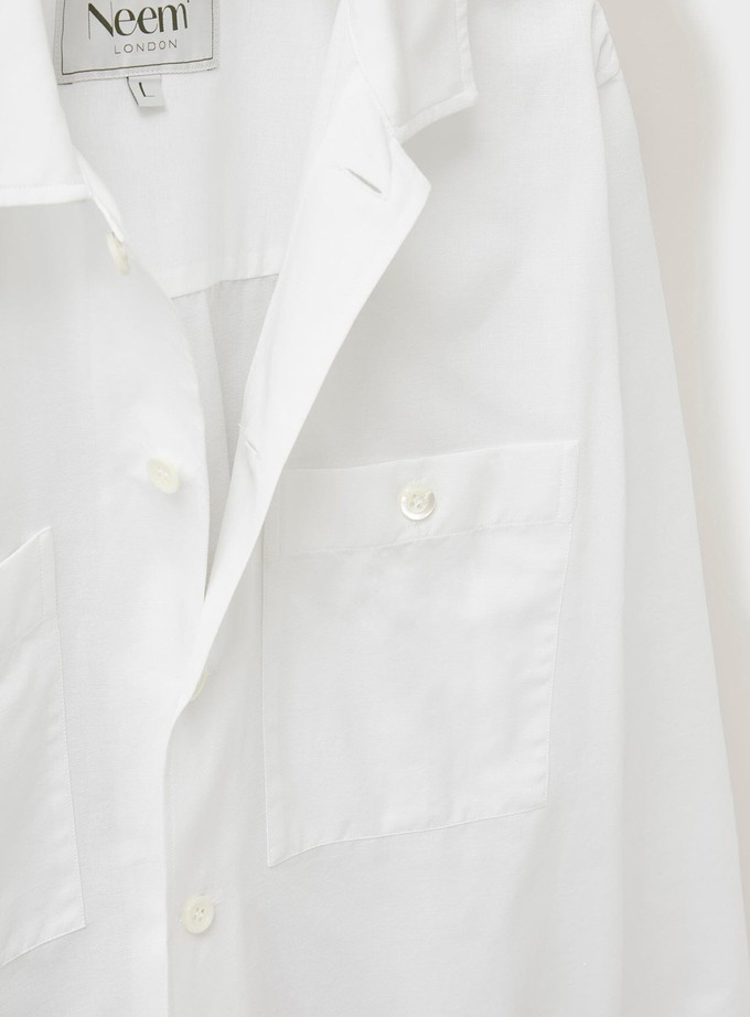 Recycled Italian White Double Pocket Shirt from Neem London
