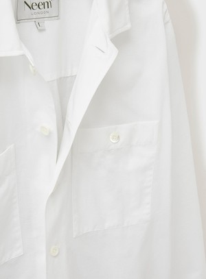 Recycled Italian White Double Pocket Shirt from Neem London