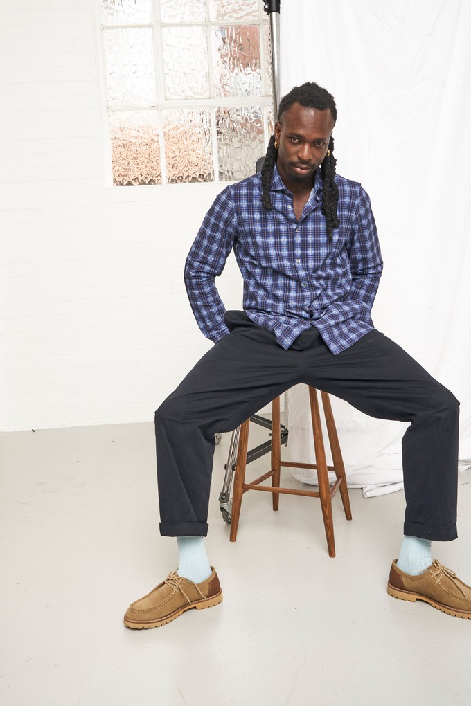 Recycled Italian Cernobbio Blue Cut Away Comfort Shirt from Neem London