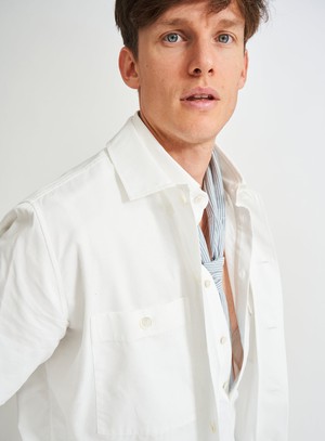 Recycled Italian White Double Pocket Shirt from Neem London