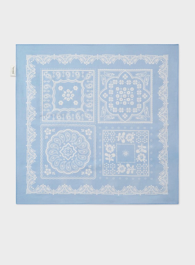 Cotton & Cashmere  Sky Print Como Bandana from Neem London