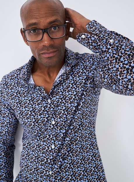Recycled Multi Print Party Comfort Shirt from Neem London