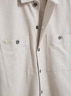Recycled Italian Flannel Oatmeal Double Pocket Shirt via Neem London