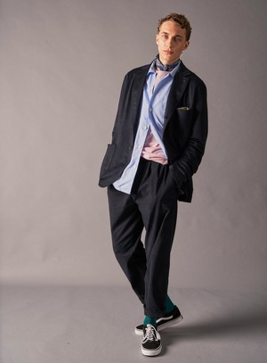 Cotton & Cashmere Navy Como Print Neem Bandana from Neem London