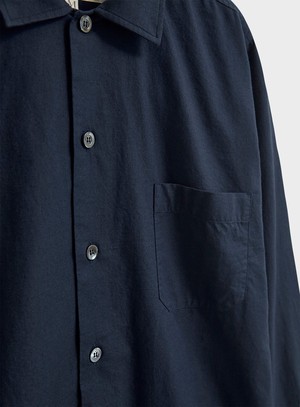 Regenerative Cotton Navy Shirt Jacket from Neem London