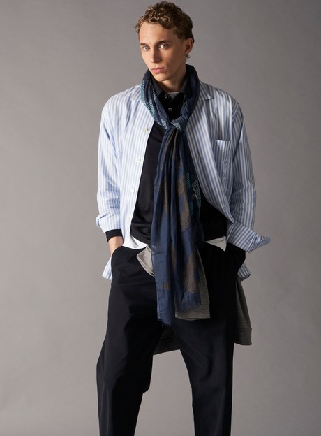 Recycled Italian Sky Bengal Shirt Jacket from Neem London