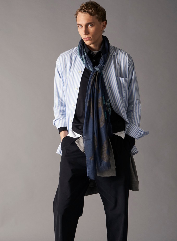 Recycled Italian Sky Bengal Shirt Jacket from Neem London