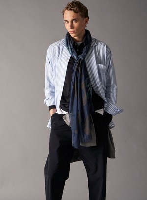Recycled Italian Sky Bengal Shirt Jacket from Neem London