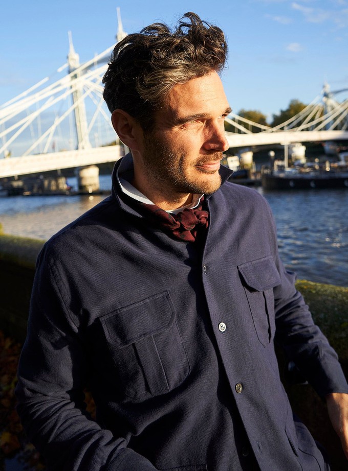 Recycled Italian Navy Flannel Overshirt from Neem London