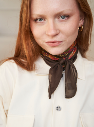 Biodegradable Italian Tencel Orange Paisley Neck Scarf from Neem London