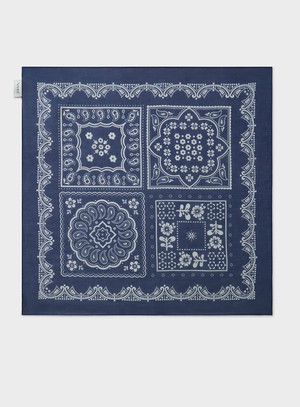 Cotton & Cashmere Navy Como Print Neem Bandana from Neem London