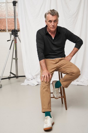 ZQ Merino Wool Jersey Black Long Sleeve Polo Shirt from Neem London