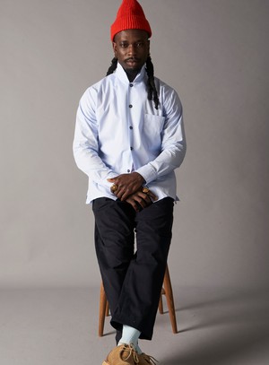 Regenerative Cotton Poplin Sky Spitalfields from Neem London