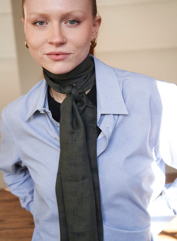 Biodegradable Italian Tencel Neem Green Neck Scarf from Neem London