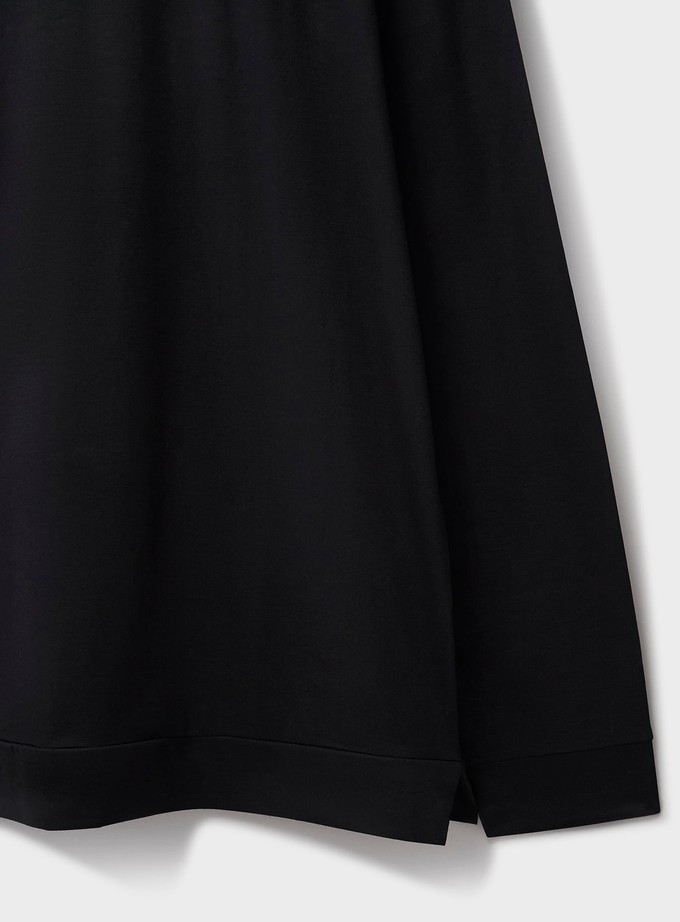 ZQ Merino Wool Jersey Black Long Sleeve Polo Shirt from Neem London