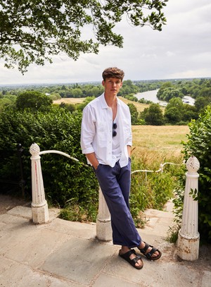 Recycled Italian White Double Pocket Shirt from Neem London