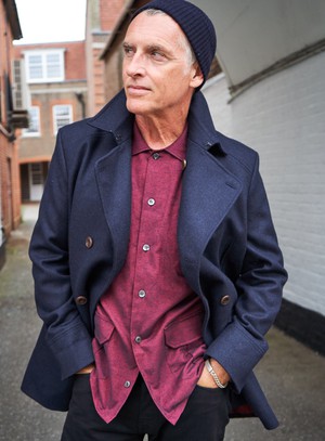 Recycled Italian Flannel Deep Red Over-Shirt from Neem London