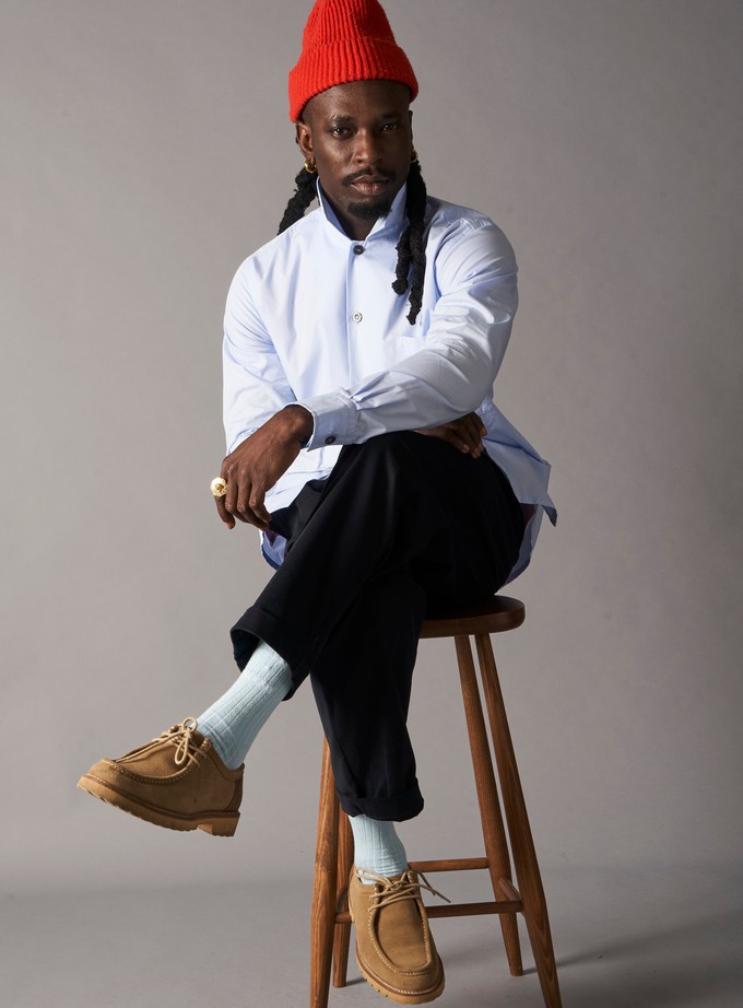 Regenerative Cotton Poplin Sky Spitalfields from Neem London