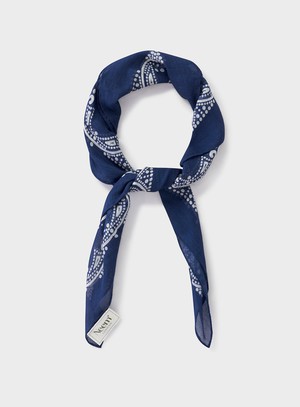 Cotton & Cashmere Navy Como Print Neem Bandana from Neem London