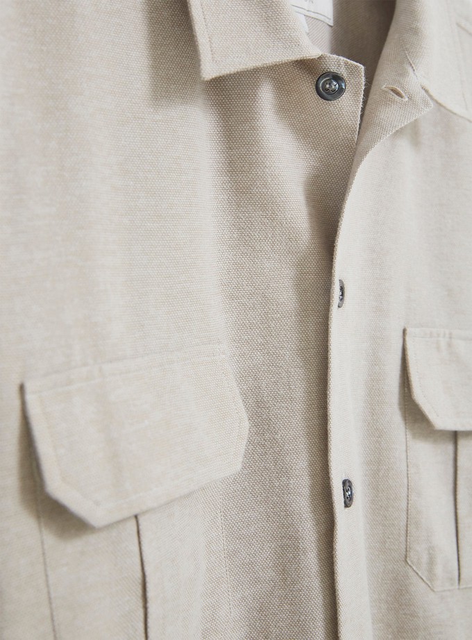Recycled Italian Flannel Oatmeal Over-Shirt from Neem London