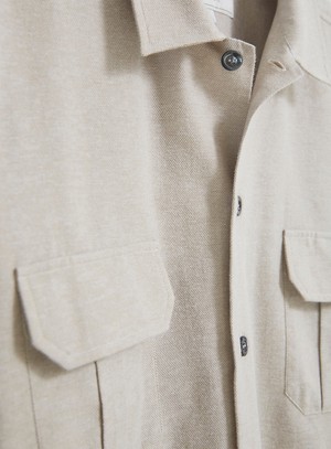 Recycled Italian Flannel Oatmeal Over-Shirt from Neem London