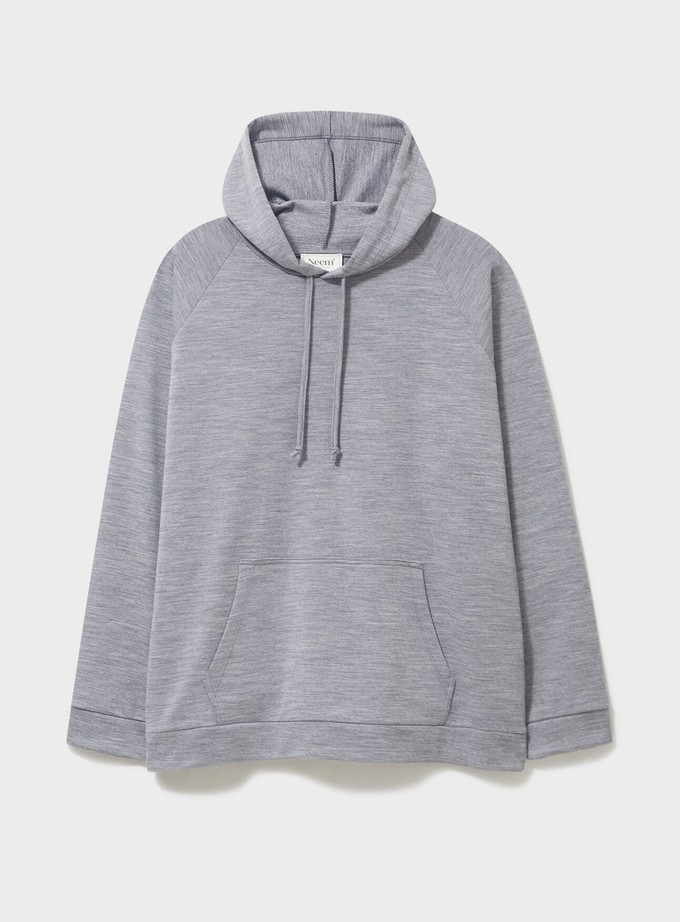 ZQ Merino Fleece Backed Silver Modern Hoodie from Neem London