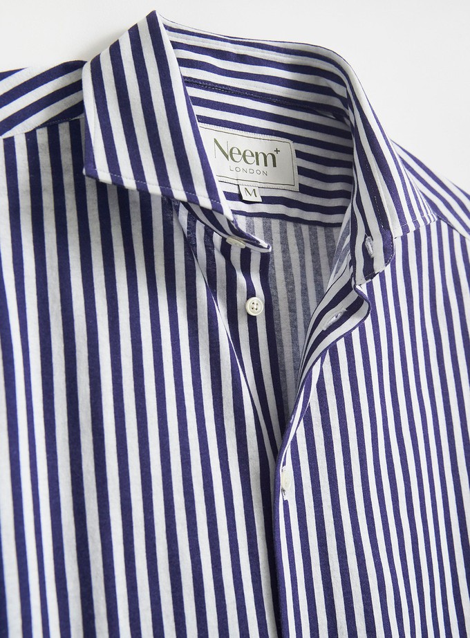 Recycled Modern City Stripe Cut Away Shirt from Neem London