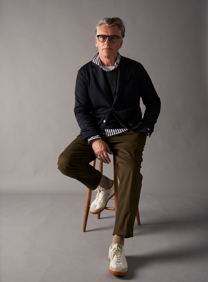 Recycled Ribbed Cotton Oatmeal Men's Socks from Neem London