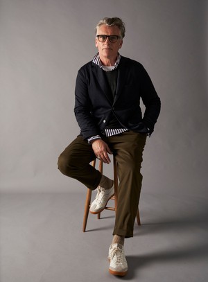 Recycled Ribbed Cotton Oatmeal Men's Socks from Neem London