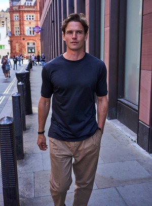 ZQ Merino Wool Black Stripe T-Shirt from Neem London