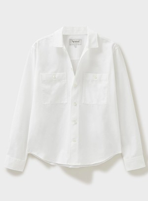 Recycled Italian White Double Pocket Shirt from Neem London